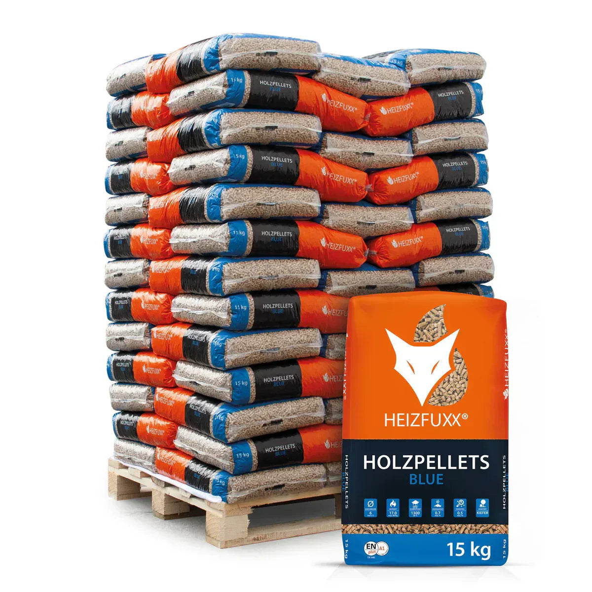 Holzpellets Sackware Heizpellets Pellet Brennholz 15kg x 65 Sack 975kg Palette